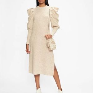 Ted Baker Extreme Sleeve Knit Sweater Dress Size 0 TED / US 00 in Camel MARNIAA